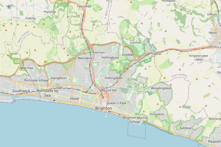 Map of Brighton & Hove and the surrounding area
