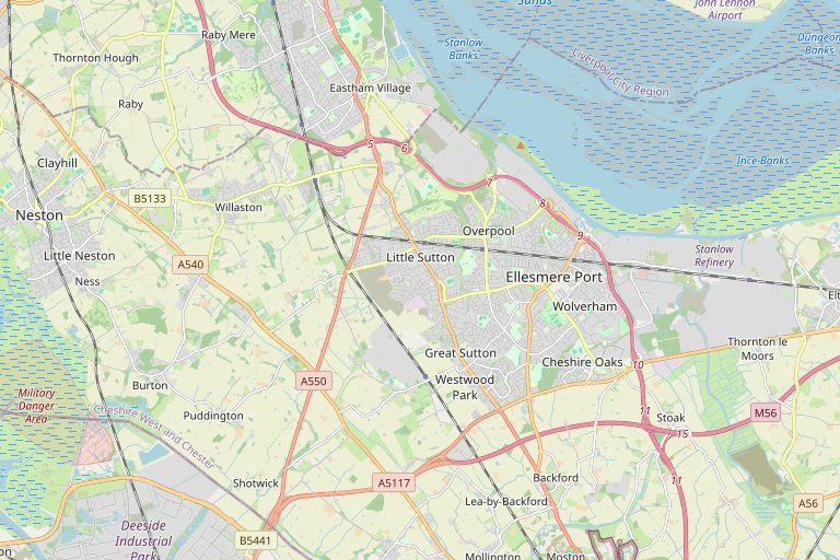 Map of Ellesmere Port and the surrounding area