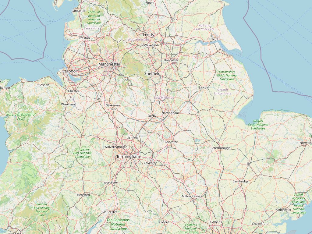Map of Midlands showing the towns we cover