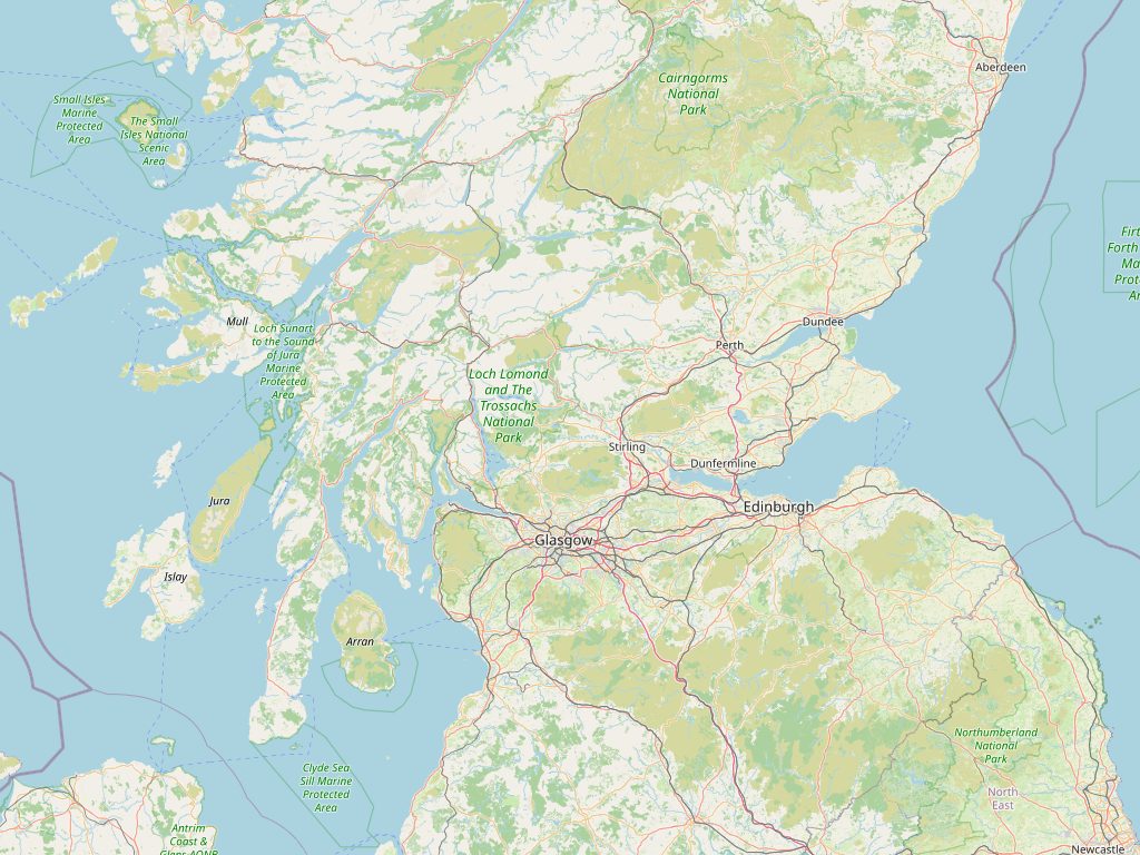 Map of Scotland showing the towns we cover