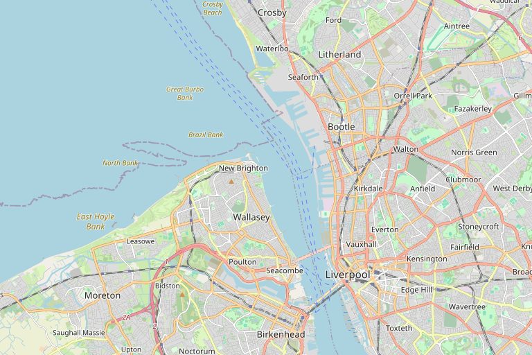 Map of Wallasey and the surrounding area